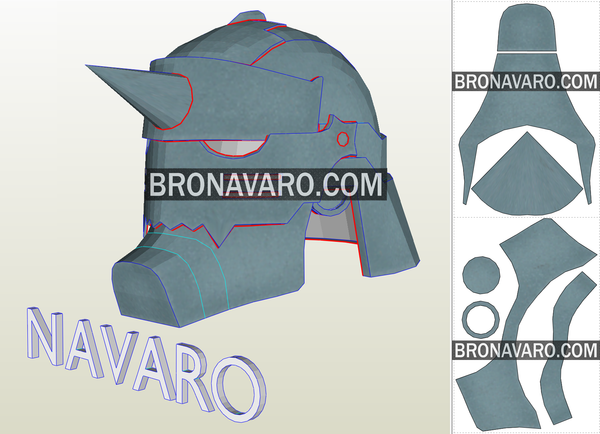 Load image into Gallery viewer, Full Metal Alchemist Helmet Cosplay Pattern