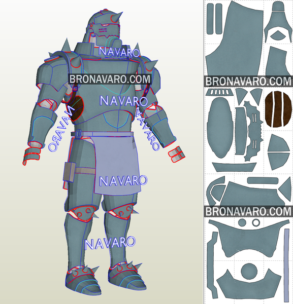 Load image into Gallery viewer, Fullmetal Alchemist Alphonse Armor Printable Template