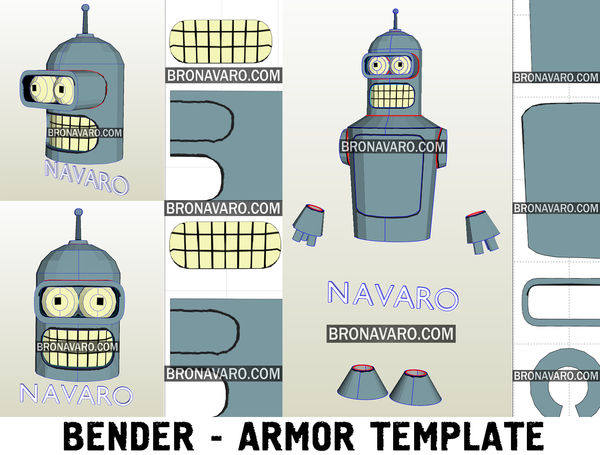 Load image into Gallery viewer, Futurama Bender Cosplay Costume Template