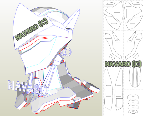 Load image into Gallery viewer, genji helmet template