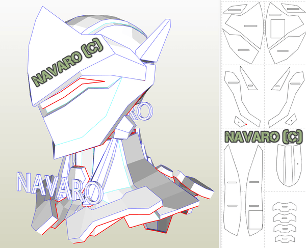 Load image into Gallery viewer, genji helmet template