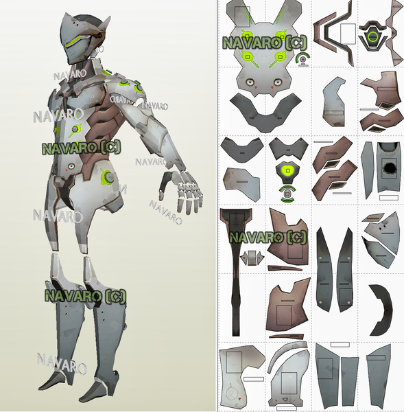 Load image into Gallery viewer, genji full armor pepakura