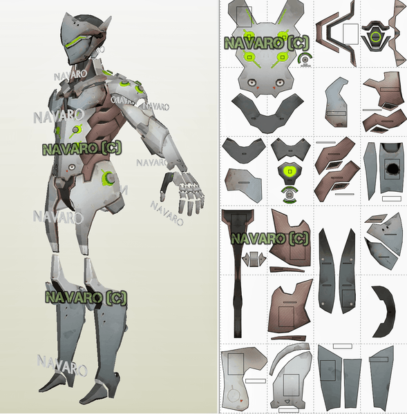 Load image into Gallery viewer, genji full armor pepakura