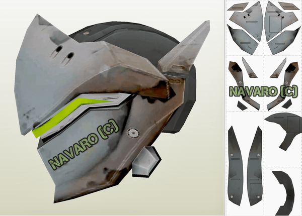 Load image into Gallery viewer, genji helmet pepakura