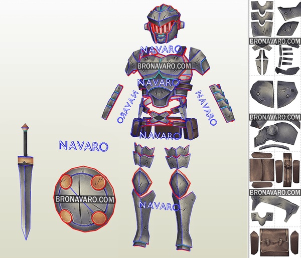Load image into Gallery viewer, Goblin Slayer Armor Printable Template