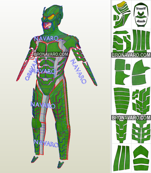Load image into Gallery viewer, Green Goblin Armor Eva Foam Template