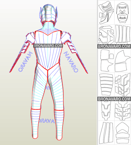 Load image into Gallery viewer, Green Goblin Armor Pepakura Templates