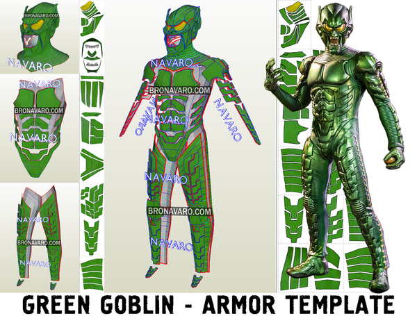 Load image into Gallery viewer, Willem Dafoe Green Goblin Armor Template