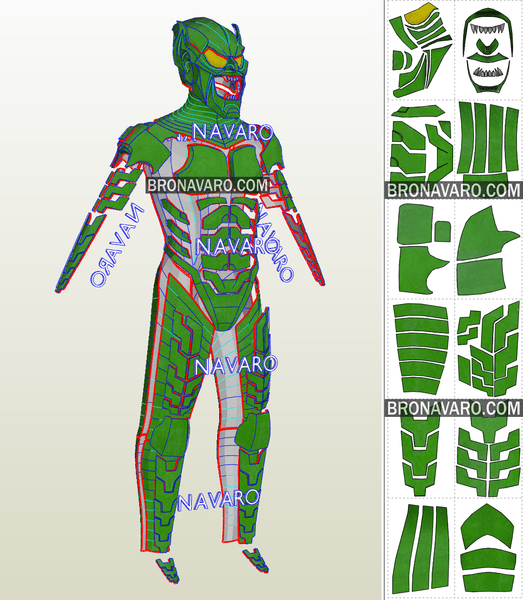 Load image into Gallery viewer, Green Goblin Cosplay Armor Template