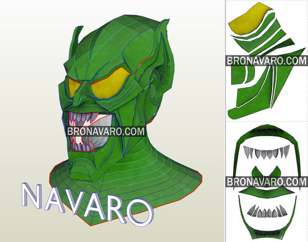 Load image into Gallery viewer, Green Goblin Helmet Mask Eva Foam Pattern
