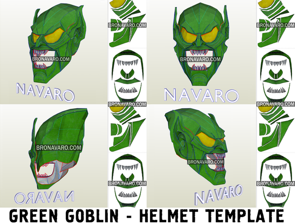Load image into Gallery viewer, Green Goblin Helmet Eva Foam Template
