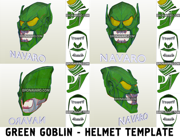Load image into Gallery viewer, Green Goblin Helmet Eva Foam Template