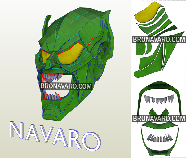Load image into Gallery viewer, Willem Dafoe Green Goblin Helmet Template