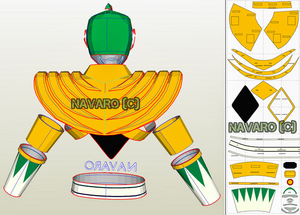 Load image into Gallery viewer, green ranger cosplay pattern