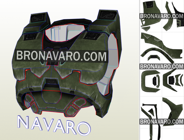 Load image into Gallery viewer, Halo 3 Chest Armor Template