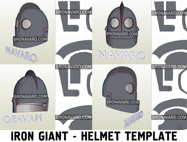 Load image into Gallery viewer, Iron Giant Helmet Foam Template