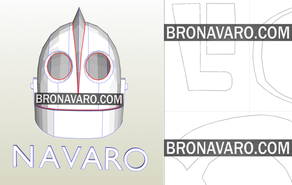 Load image into Gallery viewer, Iron Giant Helmet Printable Template
