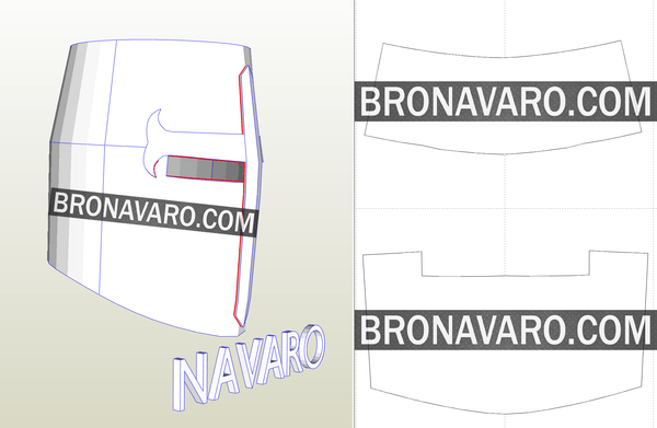 Load image into Gallery viewer, Templar Knight Helmet pepakura