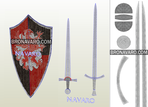 Load image into Gallery viewer, Larp Shield and Sword Template