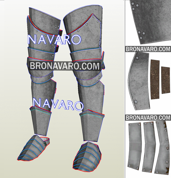 Load image into Gallery viewer, Medieval Knight Legs Armor Cosplay Template