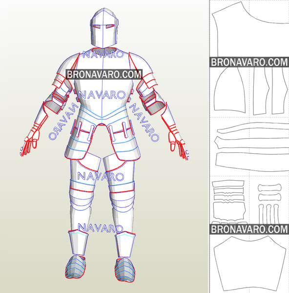 Load image into Gallery viewer, Medieval Knight Plate Armor Pepakura