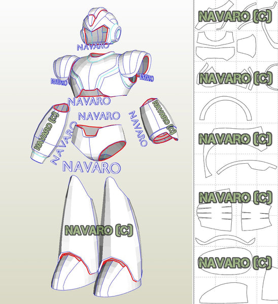 Load image into Gallery viewer, mega man pepakura template