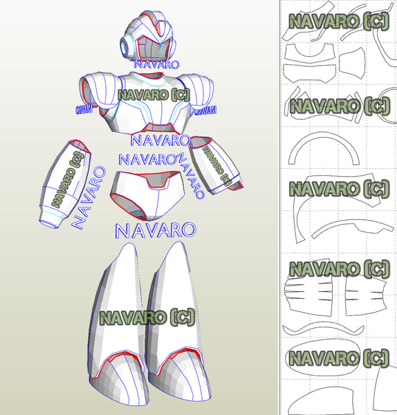 Load image into Gallery viewer, mega man papercraft