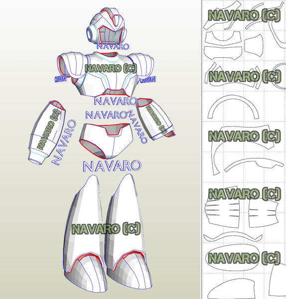 Load image into Gallery viewer, mega man papercraft