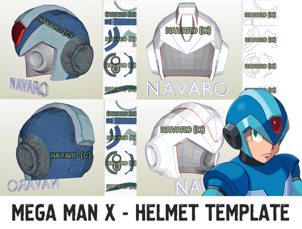 Load image into Gallery viewer, mega man helmet template