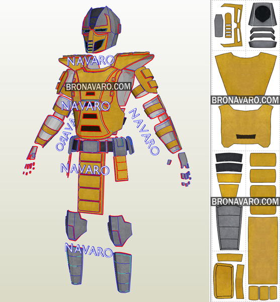 Load image into Gallery viewer, Mortal Kombat Cyrax Armor Eva Foam Template