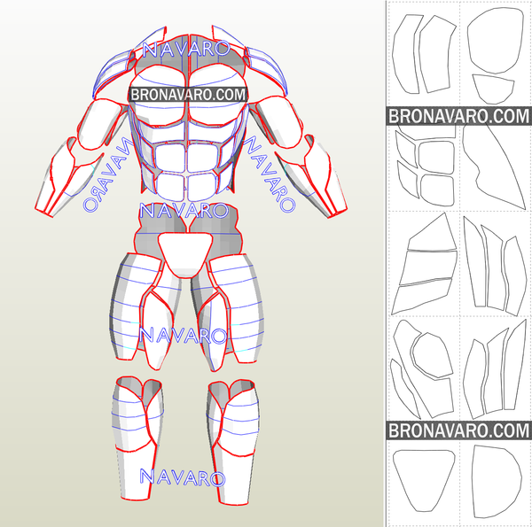 Load image into Gallery viewer, Muscle Suit Pepakura Template
