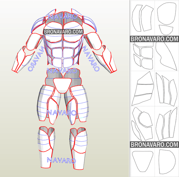Load image into Gallery viewer, Muscle Suit Pepakura Template