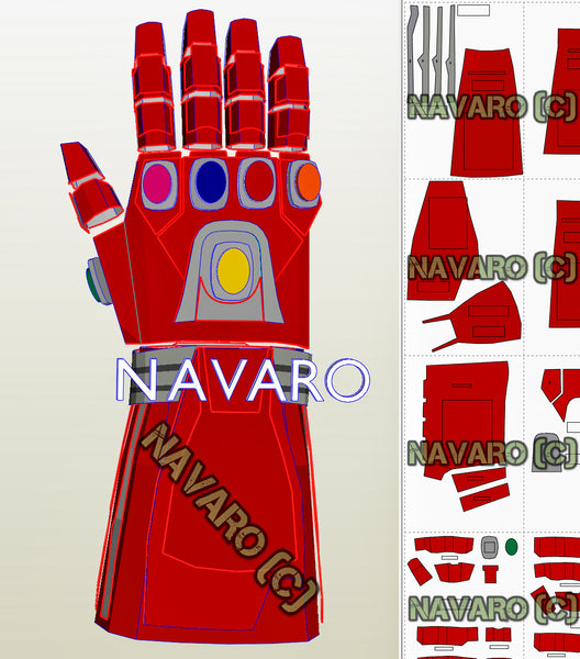 Load image into Gallery viewer, iron man nano gauntlet pepakura