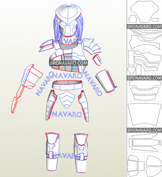 Load image into Gallery viewer, Predator Armor Cosplay Pepakura