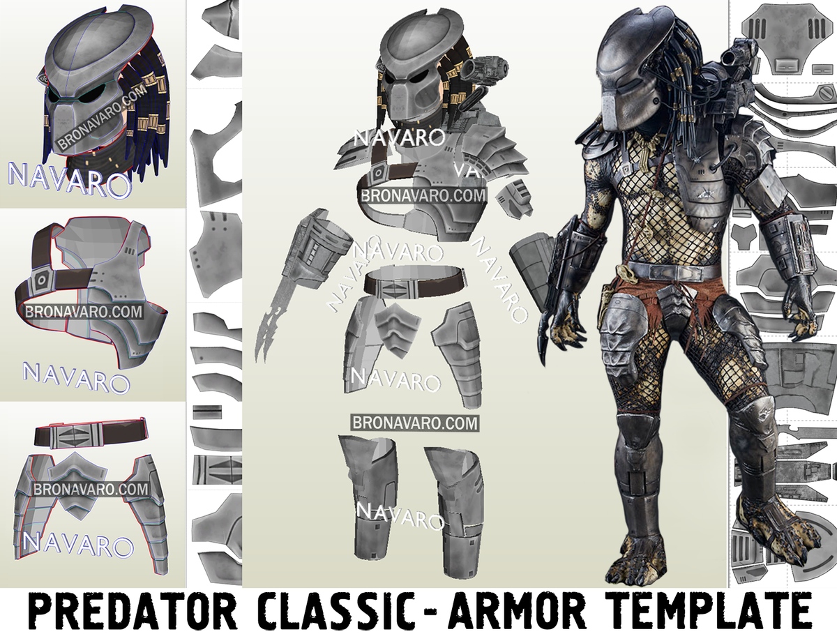 PREDATOR Cosplay Armor Template Predator Full Armor Pepakura NAVARO
