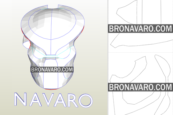 Load image into Gallery viewer, Predator Helmet Pepakura Template