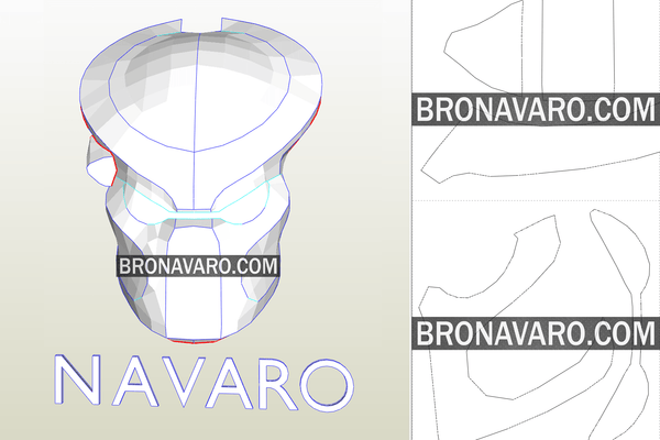 Load image into Gallery viewer, Predator Helmet Pepakura Template