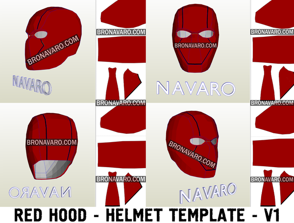 Load image into Gallery viewer, Red Hood Dc Comics Helmet Foam Template