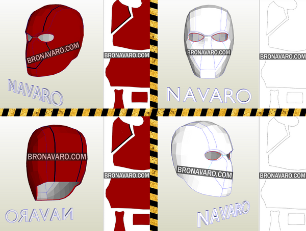 Load image into Gallery viewer, Red Hood Helmet Pepakura Template