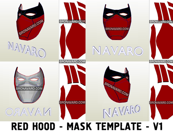 Load image into Gallery viewer, Red Hood Mask Outlaw Pepakura Template