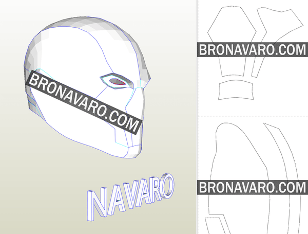 Load image into Gallery viewer, Red Hood Rebirth Helmet Pepakura Template