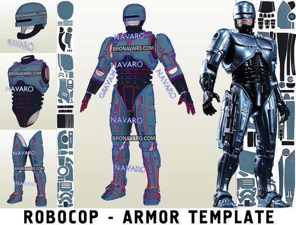 Load image into Gallery viewer, Robocop Armor Pepakura Template