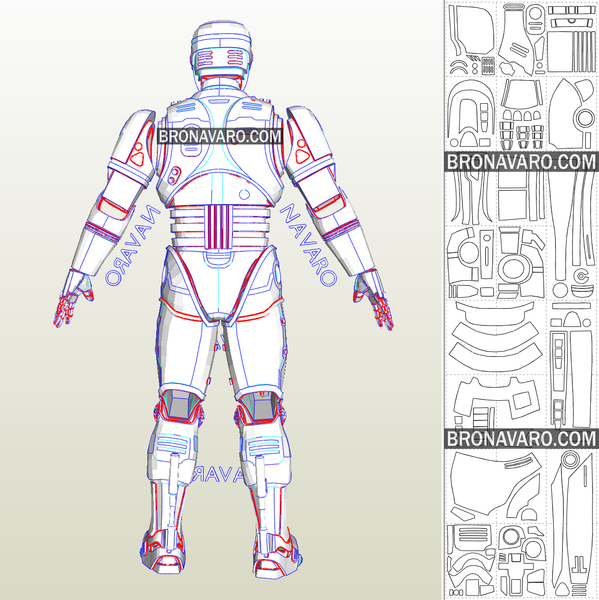 Load image into Gallery viewer, Robocop Armor Pepakura Templates