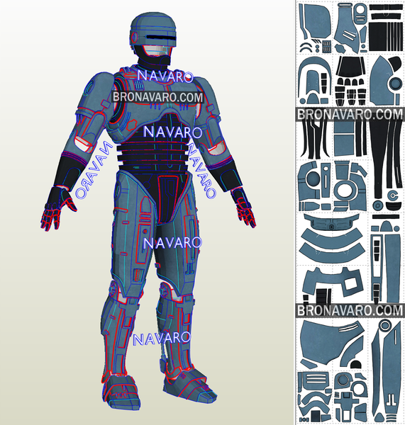 Load image into Gallery viewer, Robocop Armor Printable Template