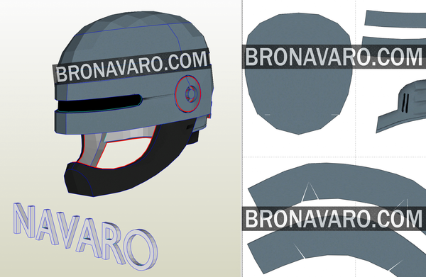 Load image into Gallery viewer, Robocop Helmet Pepakura Template