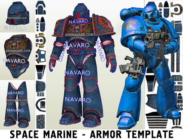 Load image into Gallery viewer, Space Marine Armor Pepakura Template