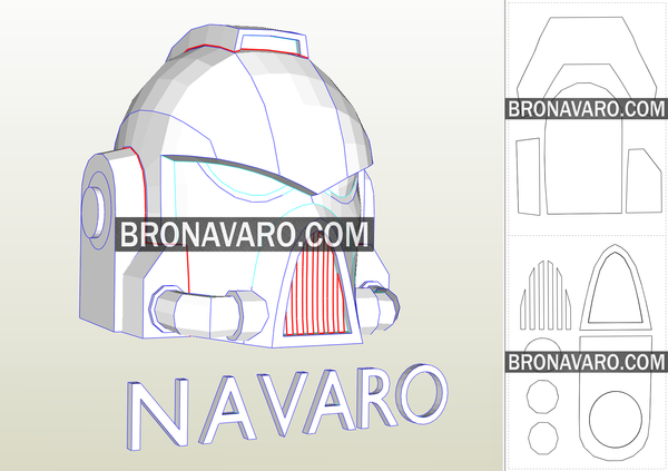 Load image into Gallery viewer, Space Marine Helmet Pepakura Template