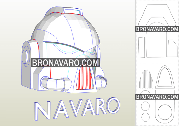 Load image into Gallery viewer, Space Marine Helmet Pepakura Template