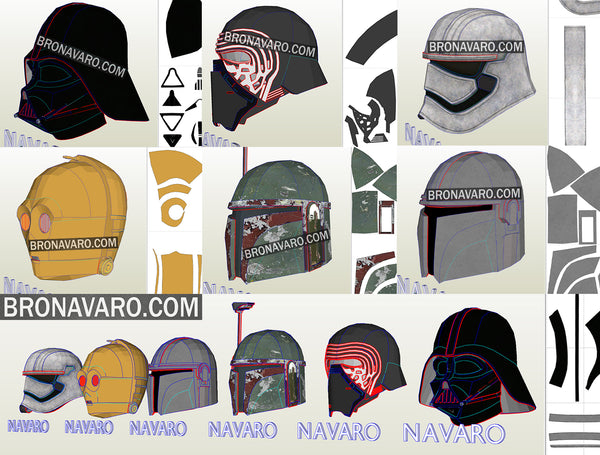Load image into Gallery viewer, Star Wars Helmets Pepakura