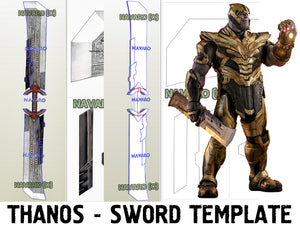 Thanos Gauntlet (Foam Template) - Thanos Gauntlet Pepakura - Printable PDF - Thanos Cosplay + Bonus Thanos Sword Template - Thanos Endgame